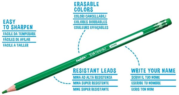 Coloured Pencils Carioca Tita crayons 24 pcs, erasable ...