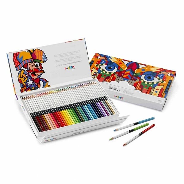 Coloured Pencils Carioca Plus Crayons 4.0 in gift pack 40 pcs ...