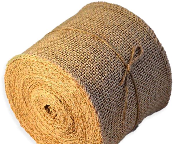 Ribbon LAALU Jute roll natural 10 cm × 10 m .