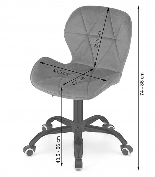 Office Chair ModernHome Office velvet swivel chair AVOLA, black ...