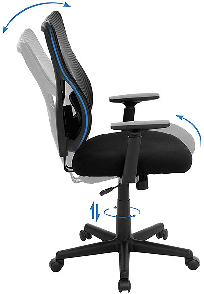 Office Chair SONGMICS Ergonomic mesh office chair, adjustable, swivel ...