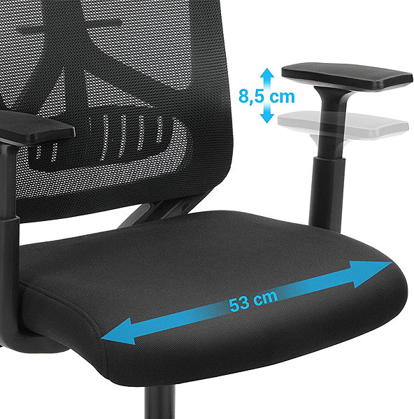 Office Chair SONGMICS Ergonomic mesh office chair, adjustable, swivel with lumbar support ...