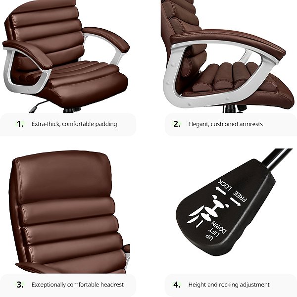 Office Armchair TecTake Paul, brown ...