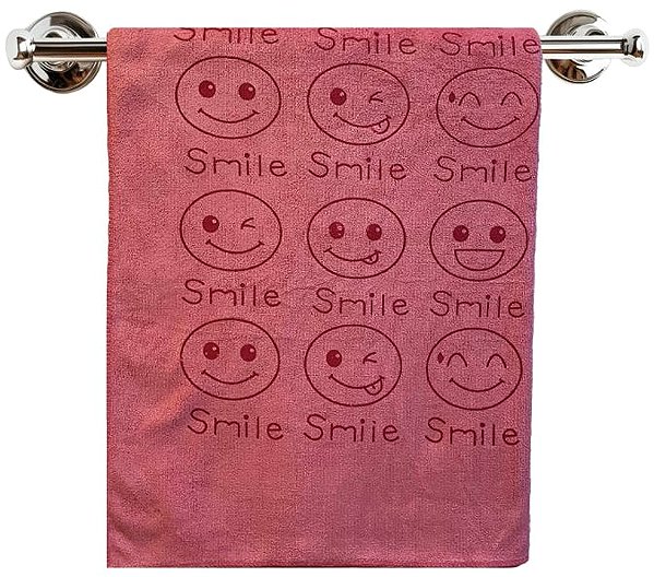Fürdőlepedő Kaptan Gyorsan száradó, Smile 70 × 140 cm, rózsaszín ...