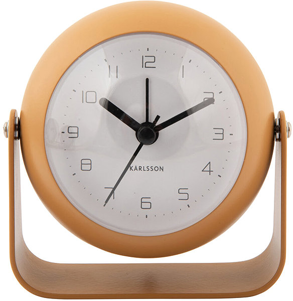 Karlsson BUNKY Analogue Alarm Clock, diameter 9cm, yellow.
