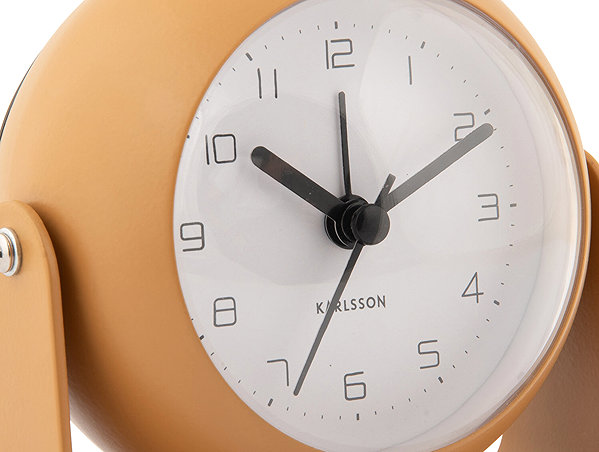 Karlsson BUNKY Analogue Alarm Clock, diameter 9cm, yellow.