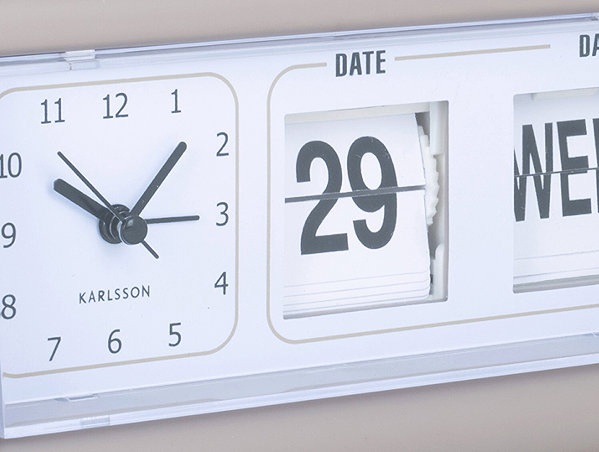 Alarm Clock Karlsson Retro alarm clock FLIP with date, grey ...