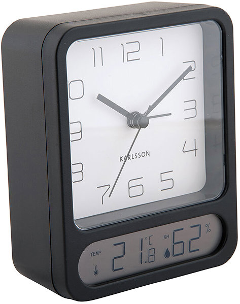 Alarm Clock Karlsson Alarm clock with thermometer and hygrometer DOU ...