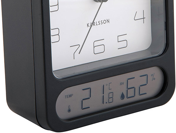Alarm Clock Karlsson Alarm clock with thermometer and hygrometer DOU ...