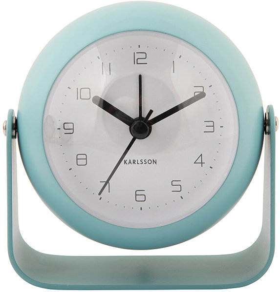 Karlsson Analogue Alarm Clock BUNKY, 9cm diameter, Blue.