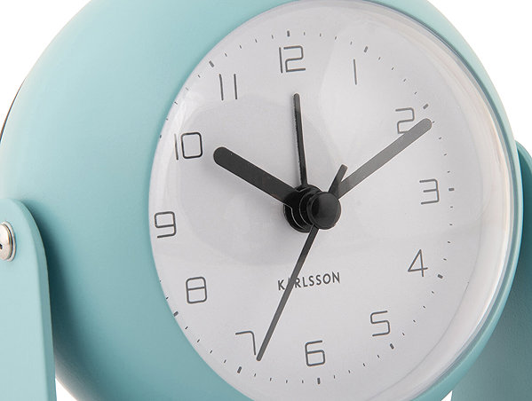 Karlsson Analogue Alarm Clock BUNKY, 9cm diameter, Blue.