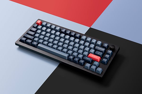 Gaming Keyboard Keychron V1 Max Swappable RGB Backlight Red Switch - Black - Knob Version, US ...
