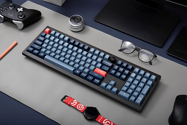 Gaming Keyboard Keychron V6 Max Swappable RGB Backlight Banana Switch - Black - Knob Version, US ...