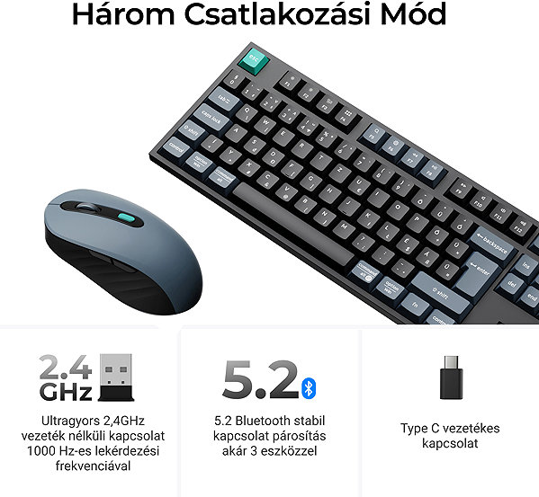 Keyboard and Mouse Set Keychron B33 Scissor Switch + Mouse, Black - HU ...