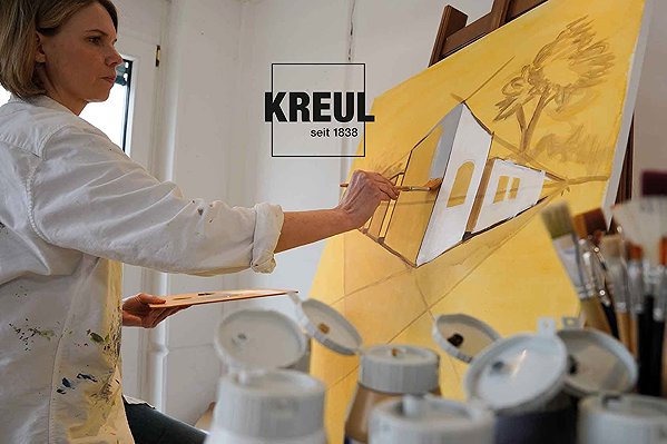 Acrylic paints for canvas KREUL Triton set of acrylic basic and neutral paints, 6 × 750 ml .