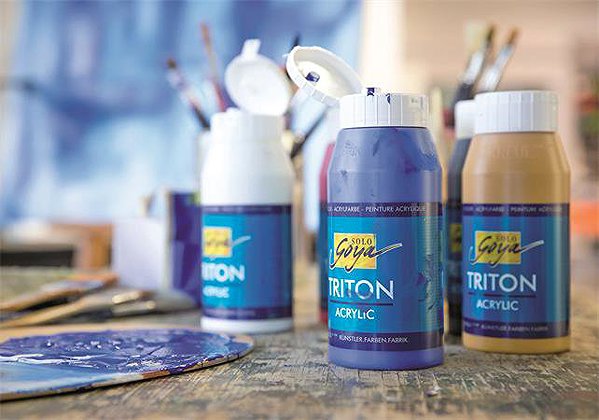 Acryl-Farben  KREUL TRITON SOLO GOYA, hellgelb, 750 ml ...
