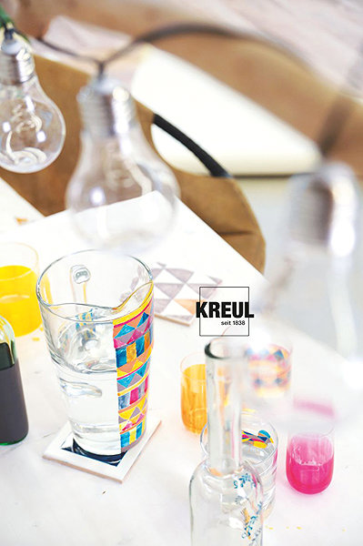 Glasmalfarben KREUL Farbset für Glas und Porzellan CLEAR 6 x 20 ml ...
