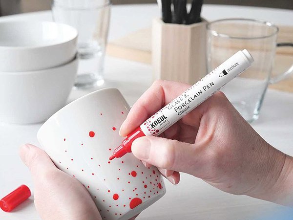 Marker KREUL Glas- und Porzellanmalstift METALLIC, 1 - 2 mm, silbern ...