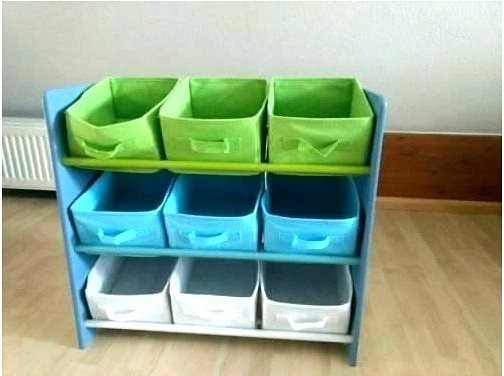 Shelf Kesper Children's Storage Rack with 9 Fabric Boxes, Blue ...