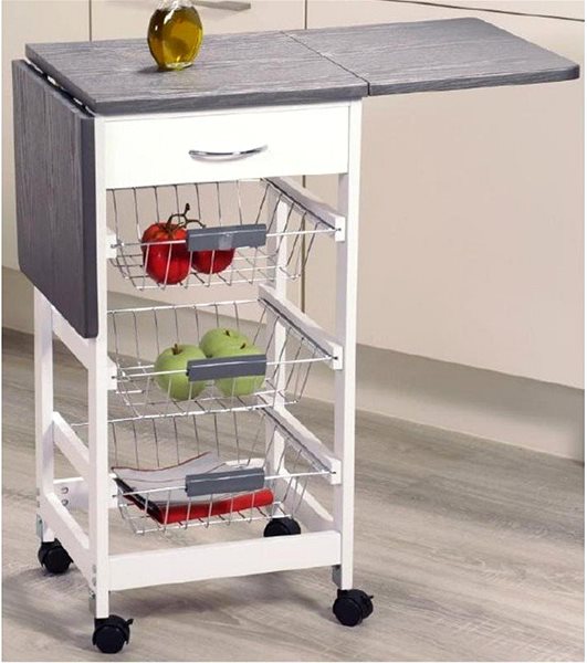 Shelving Unit Kesper Mobile kitchen folding shelf Lifestyle
