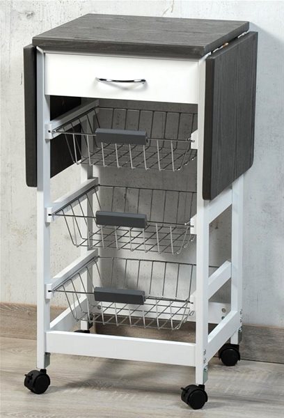 Shelving Unit Kesper Mobile kitchen folding shelf Screen