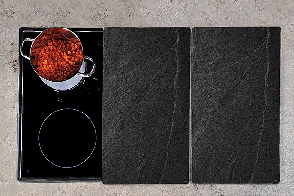 Schneidebrett Kesper Multifunktions-Glasplatte Schiefer-Motiv, 2Stk. 52x30cm Lifestyle