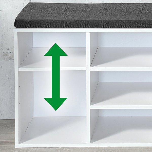 Shoe Rack Kesper Shoe rack with seat 103 × 29,5 × 48 cm, white/grey ...