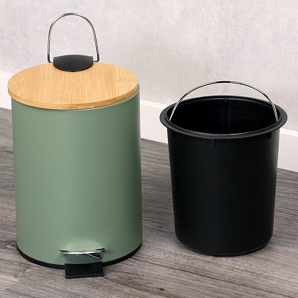 Rubbish Bin KESPER Cosmetic basket with soft closing 3 l, green ...