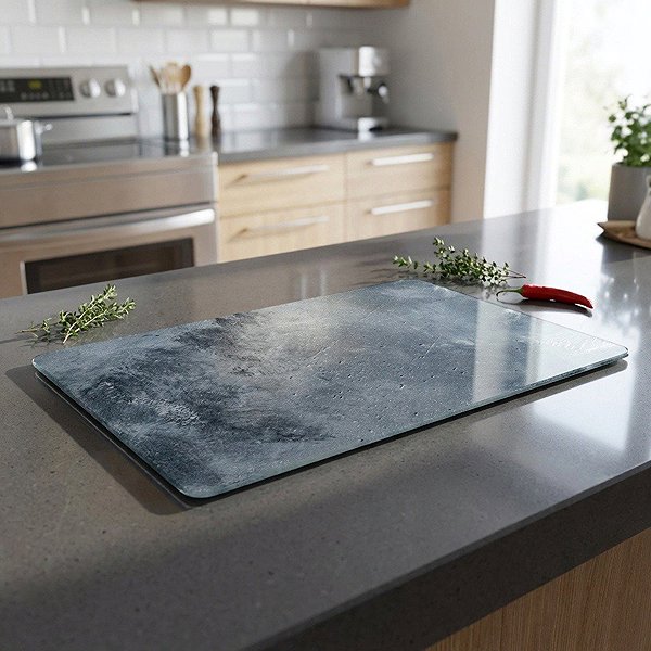 Schneidebrett Kesper Glasschneidebrett Betonmotiv, 38 × 28,5 cm Lifestyle
