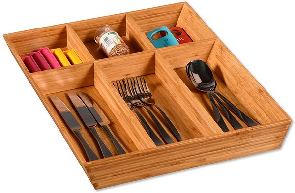 KESPER drawer sideboard, 6 compartments, 35 × 43 × 5 cm, bamboo B .