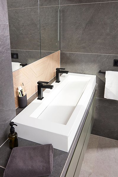 Tap KFA LOGON pedestal basin mixer, click/clack, black (5132-815-81) ...