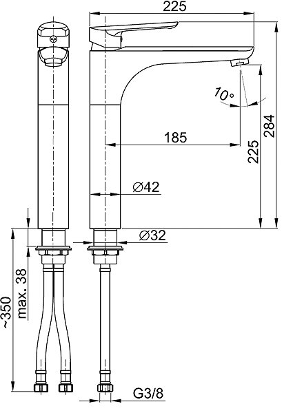 Tap KFA TANZANIT basin mixer, click/clack (5022-712-00) ...