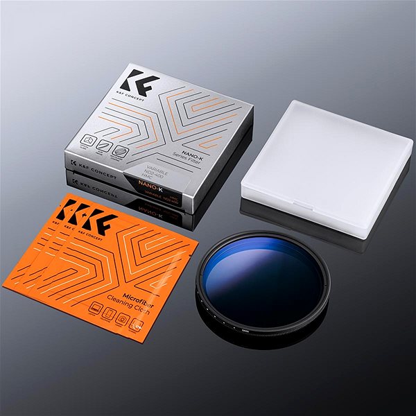 ND-FIlter K&F Concept Nano-X Slim Variabler Filter ND2-400 - 55 mm + 2 Tücher ...