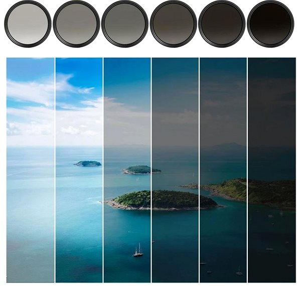 ND-FIlter K&F Concept Nano-X Slim Variable Filter ND2-400 - 58 mm + 2 Tücher ...