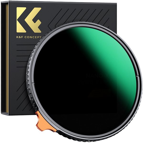 ND-FIlter K&F Concept Nano-X Slim Variabler Filter ND2-400 - 62 mm + 2 Tücher ...