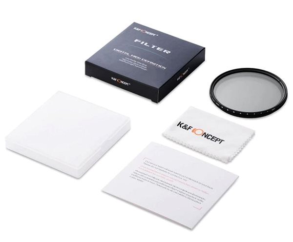 ND szűrő K&F Concept Nano-X Slim Variálható ND2-400 szűrő, 77 mm + 2 db törlőkendő ...