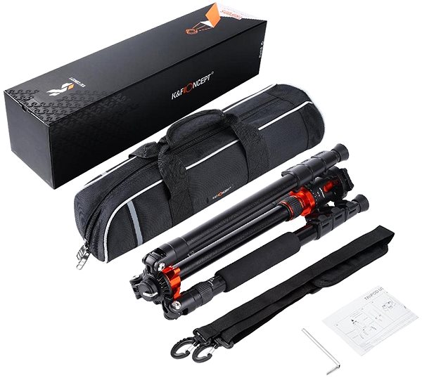 K&F Concept aluminium tripod and monopod (KF09.089) Package contents