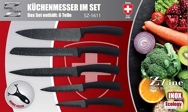 Swiss Zurich set of 6 marbled knives.