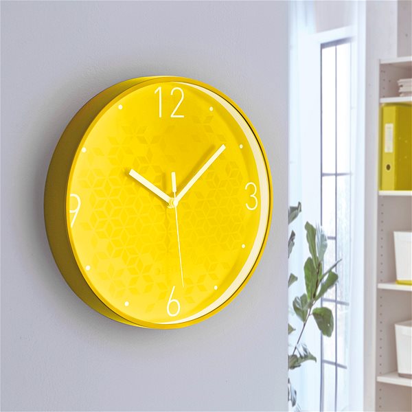 Wall Clock LEITZ Wow 573486 Yellow Lifestyle