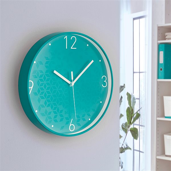 Wall Clock LEITZ Wow 573489 Ice Blue Lifestyle