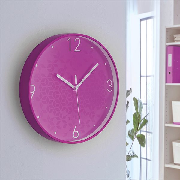 Wall Clock LEITZ Wow 573491 Violet Lifestyle