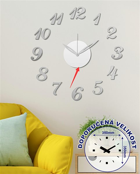Wall Clock Stardeco Wall Clock Sticker, Silver, HM-10X001 Lifestyle