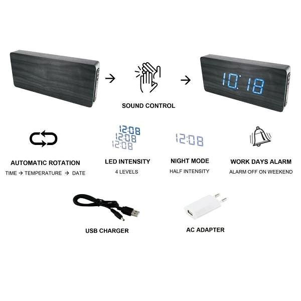 Alarm Clock MPM-TIME DIGITAL C02.3672.50. BLUE LED II. QUALITY Features/technology