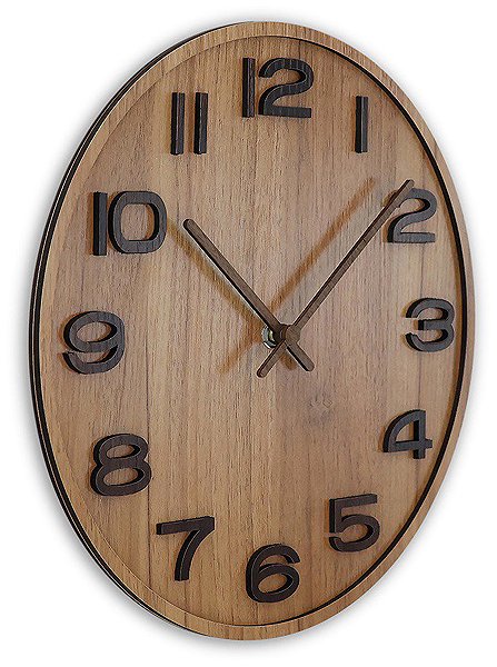 Wall Clock MPM-TIME 3D Wood - E01.3943 E01.3943.50 ...