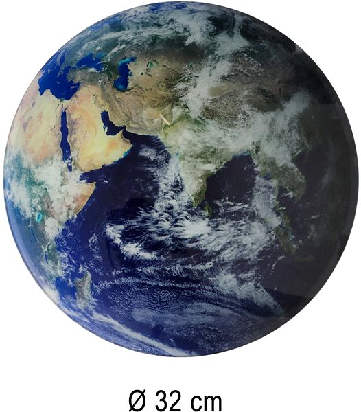 Wall Clock KIK KX3512 Wall Clock Planet Earth with LED display 32 cm blue ...