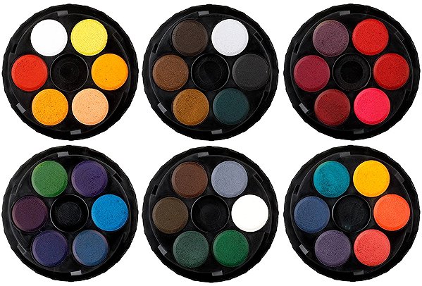Aquarell-Farben KOH-I-NOOR 174507/3 brillant 22,5 mm 36 Farben ...