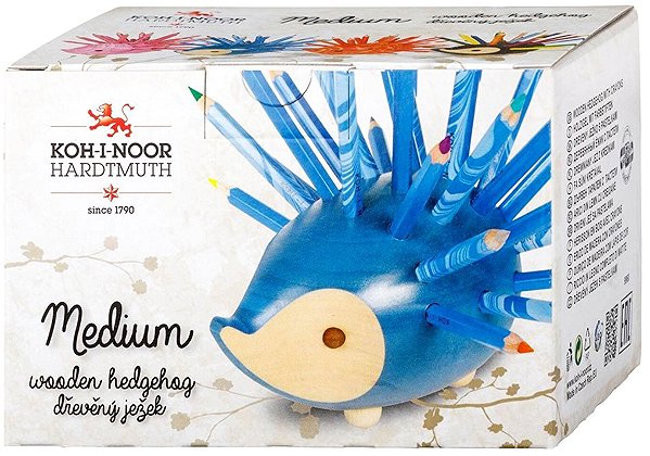 Coloured Pencils KOH-I-NOOR 9960M wooden hedgehog with crayons MAGIC, red, small 24 colours ...