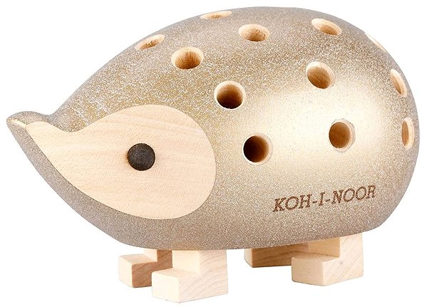 Coloured Pencils KOH-I-NOOR 9920 wooden hedgehog with crayons, gold, small 24 colours ...