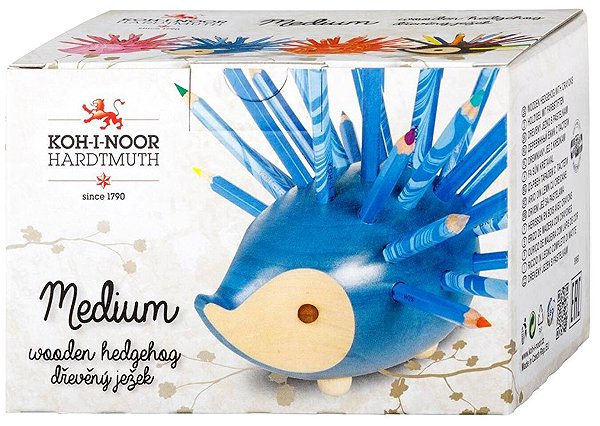 Coloured Pencils KOH-I-NOOR 9960M wooden hedgehog with crayons MAGIC, blue, small 24 colours ...