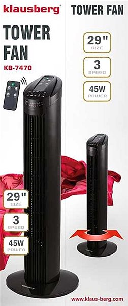 Fan KINGHOFF Column floor fan with remote control Kb-7470 ...
